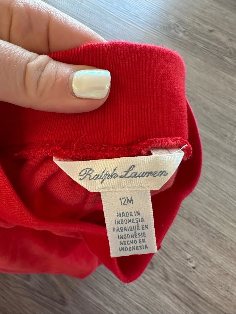 Ralph Lauren Baby Girls Red Velour Set - 12 Months - EUC